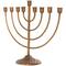 17" Bronze Metal Layered Arch Candelabra with Textured Base
